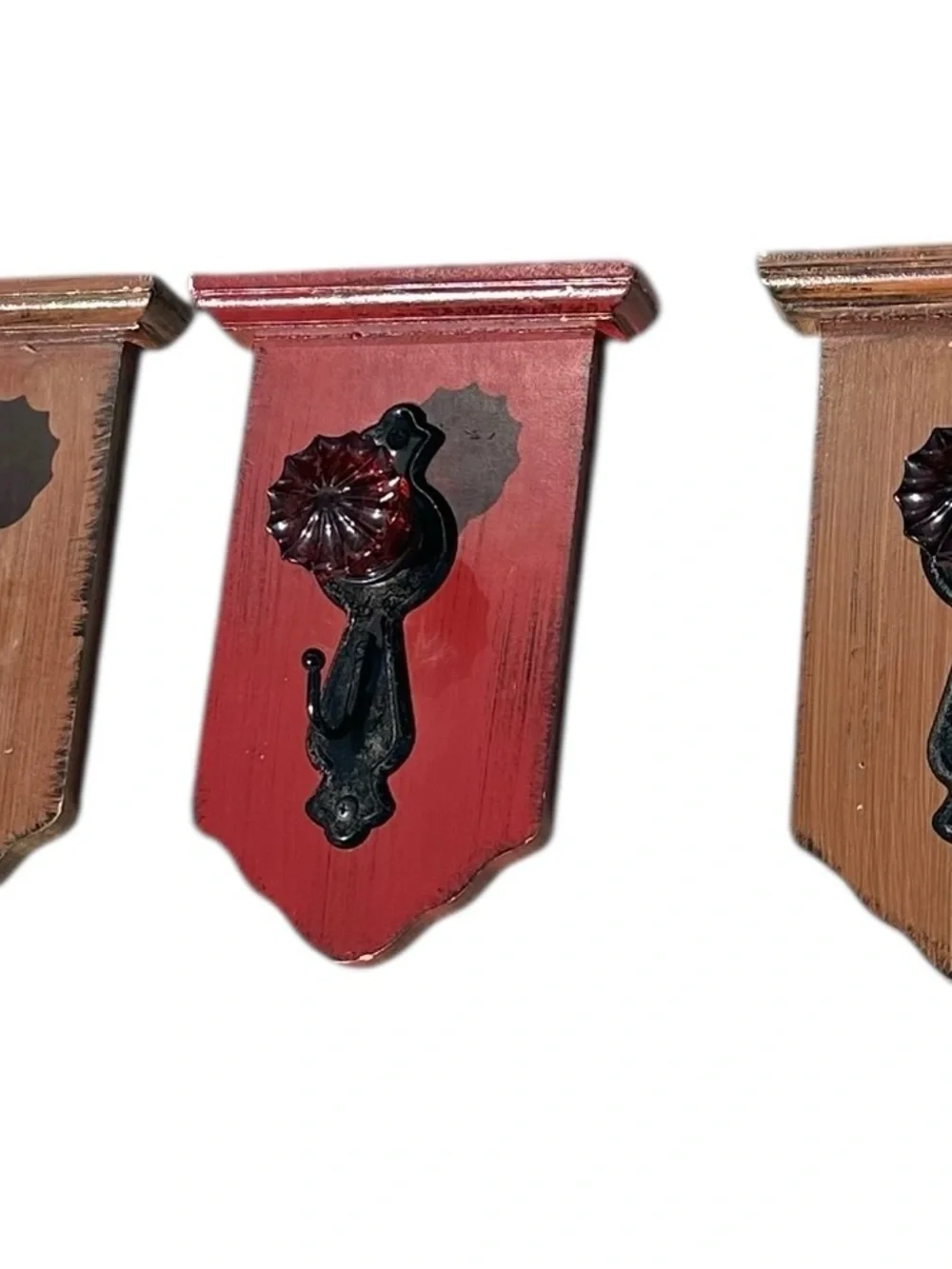 Set of 3 Vintage Style Wall Hooks Rustic Farmhouse Cottage Decor